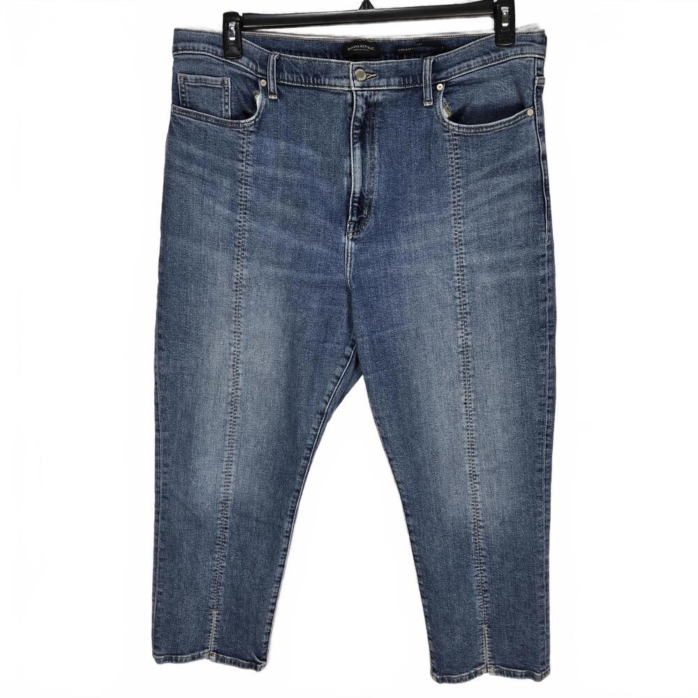 Banana Republic High-Rise Straight Crop Jeans Women's Size 35 Split Leg Hems